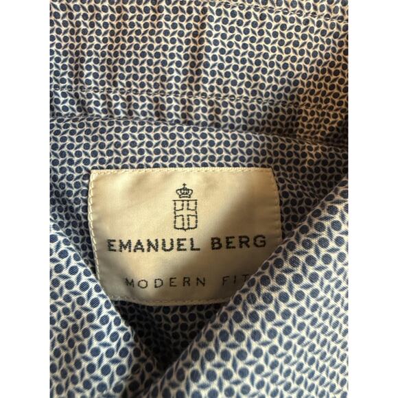Emanuel Berg Shirt Mens Medium Modern Fit Button Down Poland Dress Casual Work - Picture 2 of 7